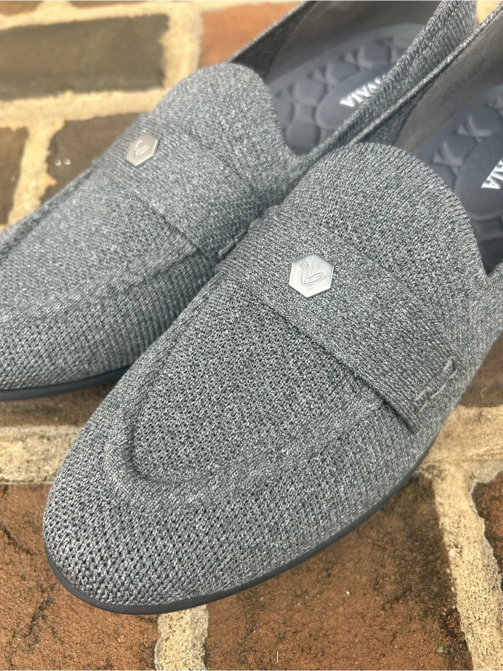 Vivaia Eloise Loafers Charcoal Grey Neutral Knit 43 11